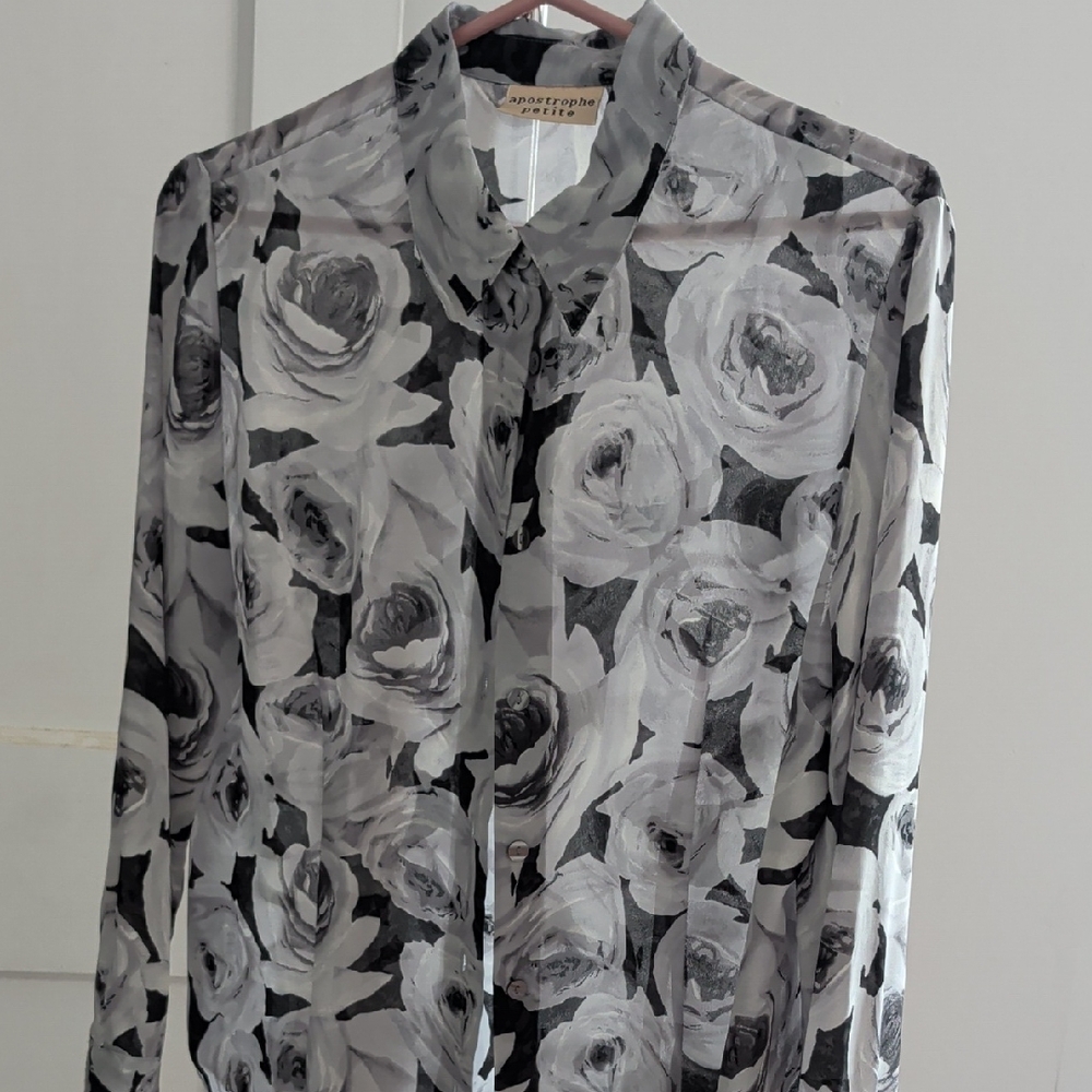 Apostrophe Monochrome Rose Blouse